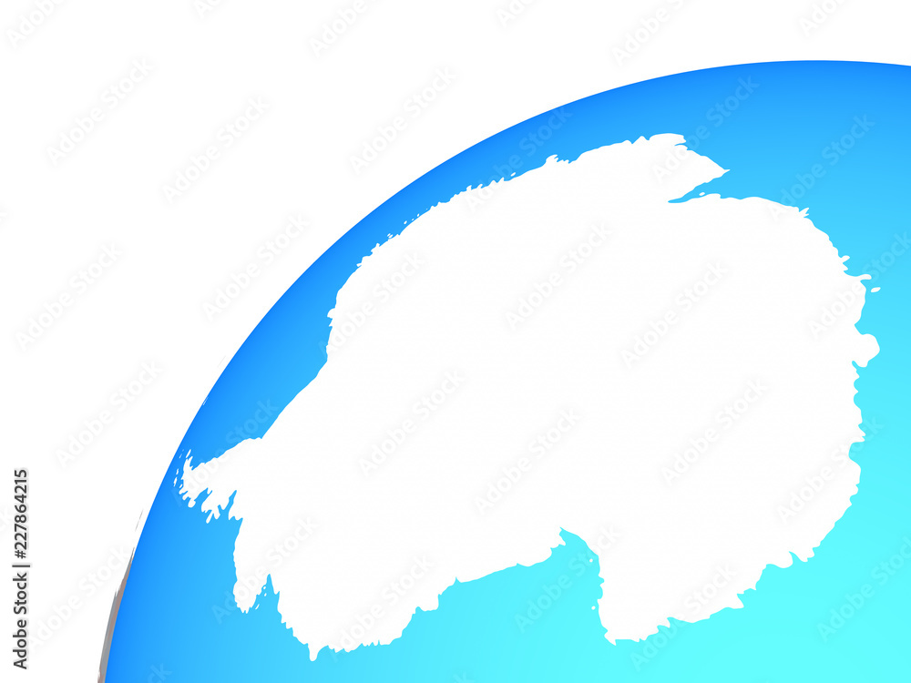Fototapeta premium Antarctica with embedded national flag on globe.