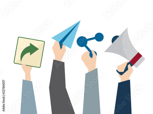 Illustration of avatar social network concept