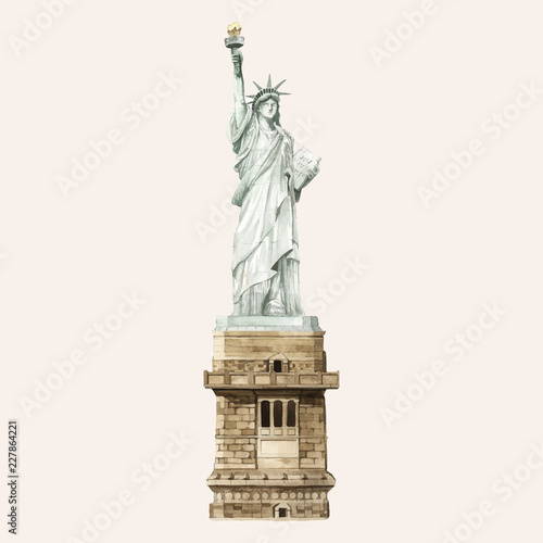 The Statue of Liberty painted by watercolor