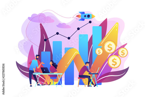 Sales growth concept vector illustration.