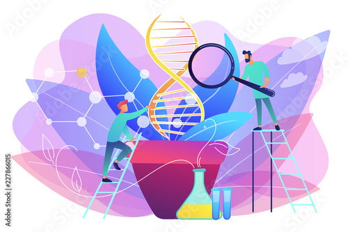 Genetically modified plants concept vector illustration.