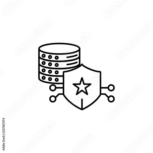 Lock, server icon. Element of general data project icon for mobile concept and web apps. Thin line Lock, server icon can be used for web and mobile