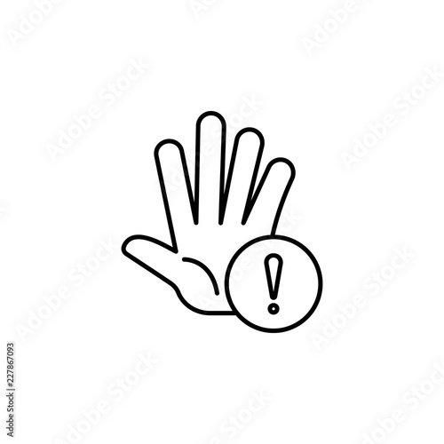 Palm, penalties, hand icon. Element of general data project icon for mobile concept and web apps. Thin line Palm, penalties, hand icon can be used for web and mobile