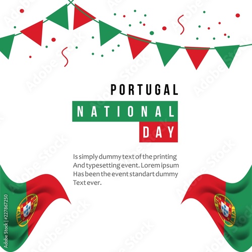 Portugal National Day Vector Template Design Illustration