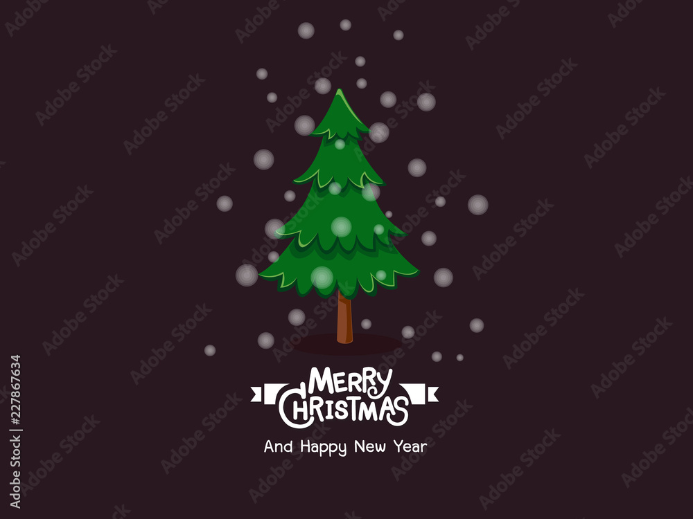 Merry Christmas and happy new year. Christmas tree decorative element on holiday, poster, gift tags and labels. Vector Illustration. Merry Christmas and happy new year. Christmas tree decorative element on holiday, poster, gift tags and labels. Vector Illustration.