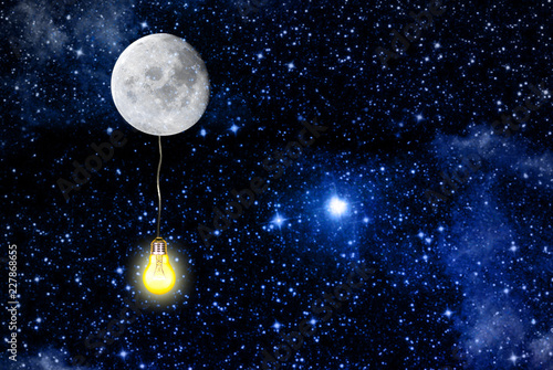 lighting moon space.elements of this image furnished by NASA