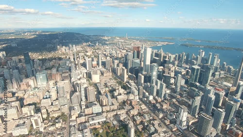 Video Sequence of Toronto, Canada - Aerial Wide Angle View of Downtown Toronto Video Sequence of Toronto, Canada - Aerial Wide Angle View of Downtown Toronto