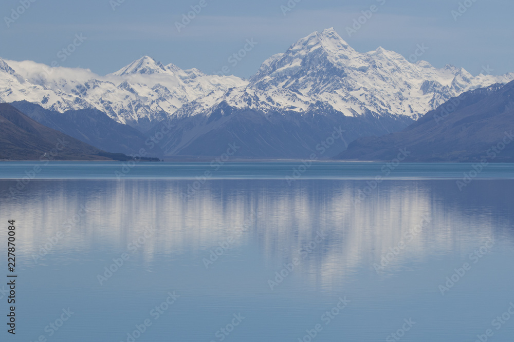 Frozen world of Mt Cook in New Zealand; breathtaking views