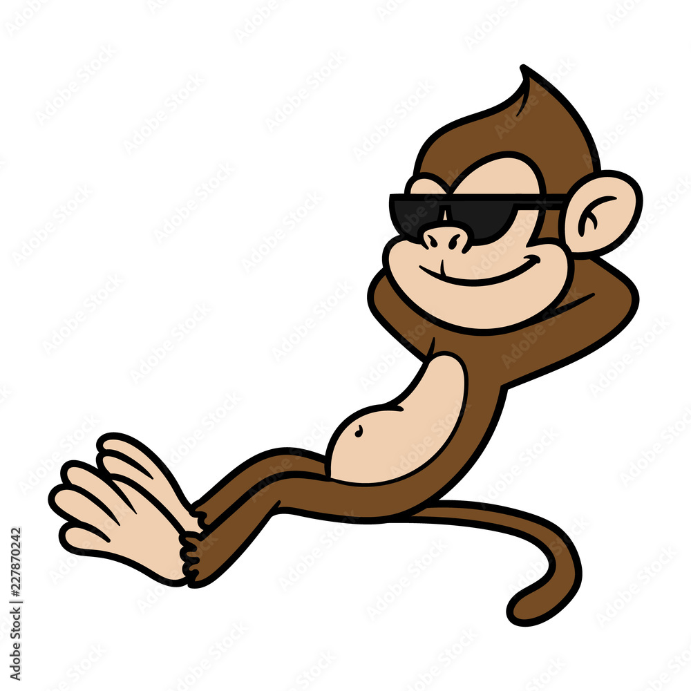 Cartoon Laid Back Monkey Stock Vector | Adobe Stock
