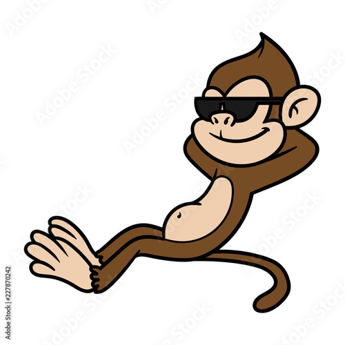 Cartoon Laid Back Monkey