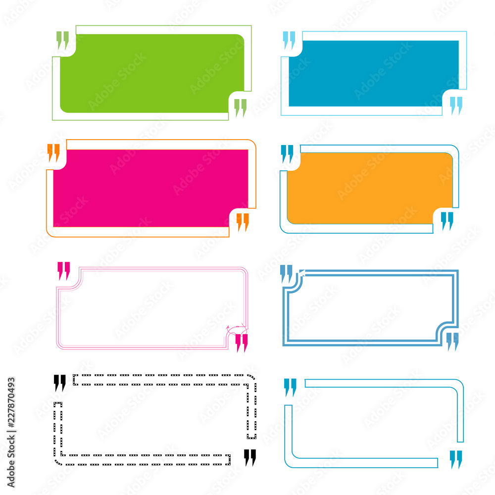 set of text box frame quote element vector set of text box frame quote element vector