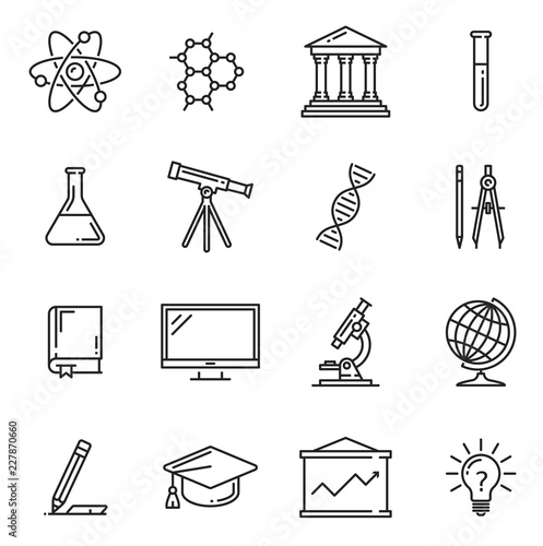 Science and education vector icons