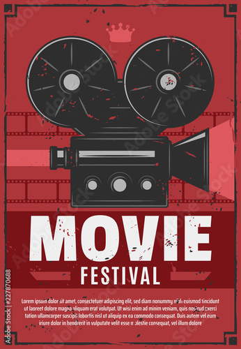 Movie festival, vintage video camera