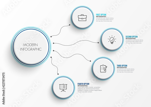 Abstract elements of graph infographic template with label, integrated circles. Business concept with 4 options. For content, diagram, flowchart, steps, parts, timeline infographics, workflow layout,
