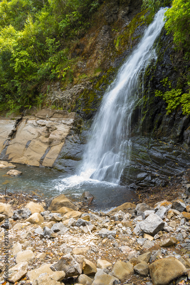 Obraz premium Nihotupu Waterfalls, Piha Auckland New Zealand; Step 3 Falls