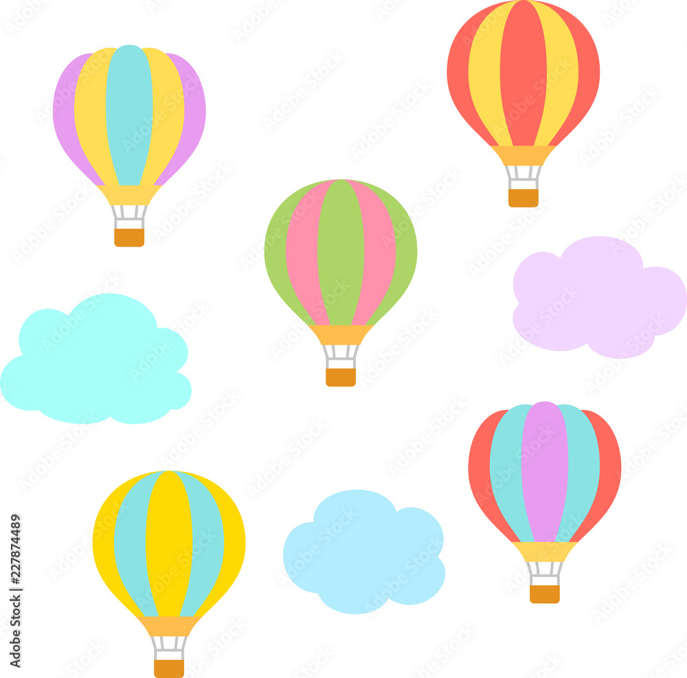 Fototapeta premium たくさんの気球と雲