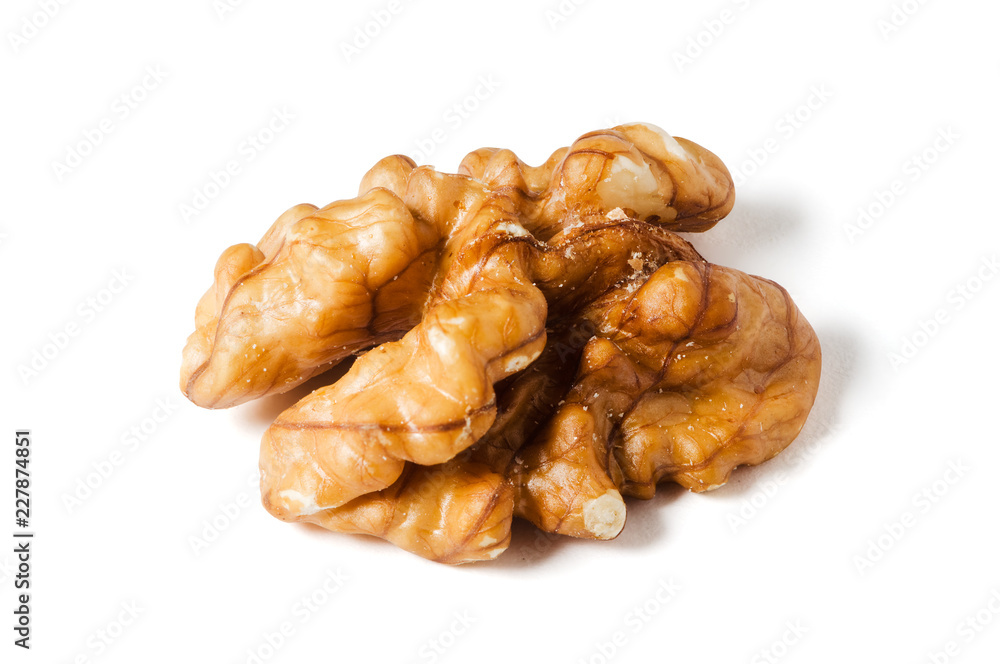 Walnut kernel, nut isolated on white background Walnut kernel, nut isolated on white background