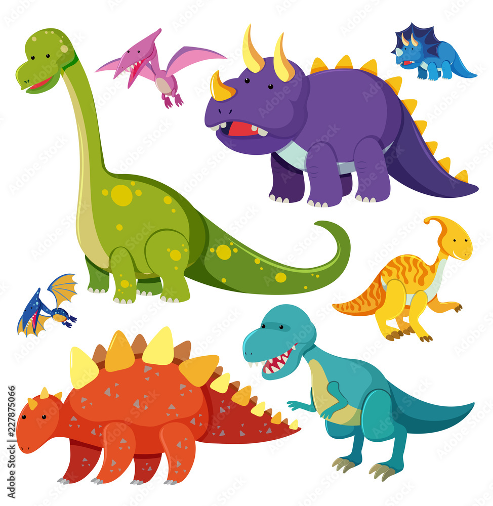 Naklejka premium Set of dinosaur character