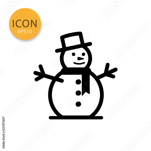Snowman icon isolated flat style.