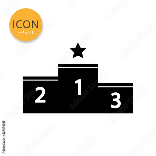 Winner podium icon isolated flat style.