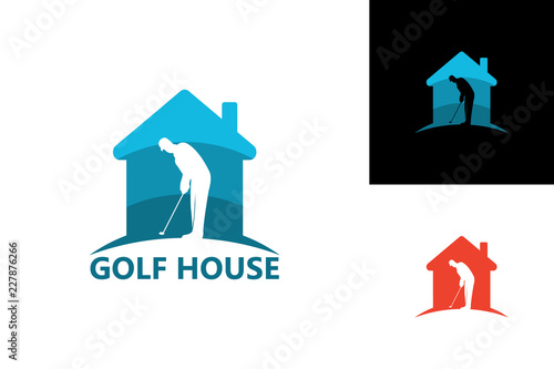 Golf House Logo Template Design Vector, Emblem, Design Concept, Creative Symbol, Icon