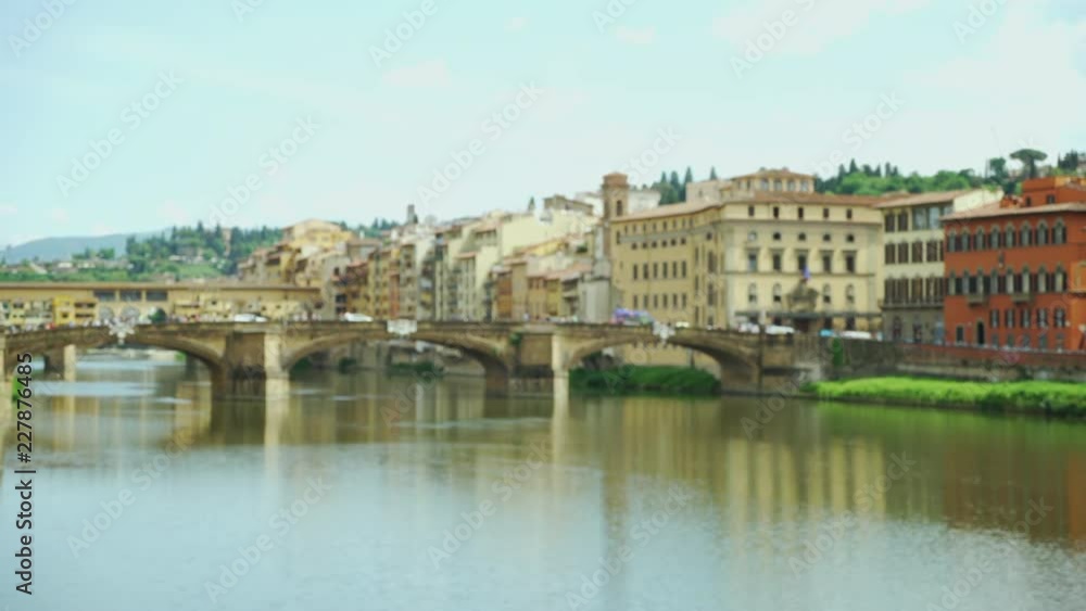 Background plate of typical urban scene of bridge and river in Europe Background plate of typical urban scene of bridge and river in Europe