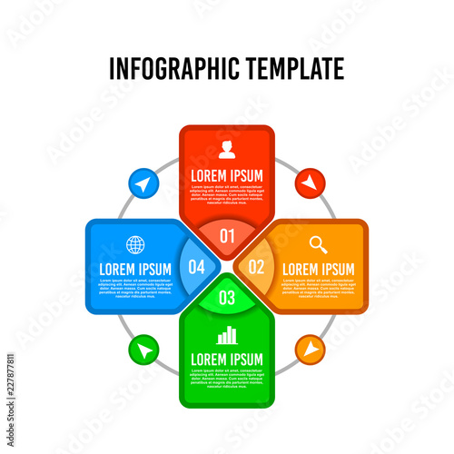 Cross sign infographic design template.