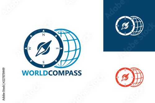 World Compass Logo Template Design Vector, Emblem, Design Concept, Creative Symbol, Icon