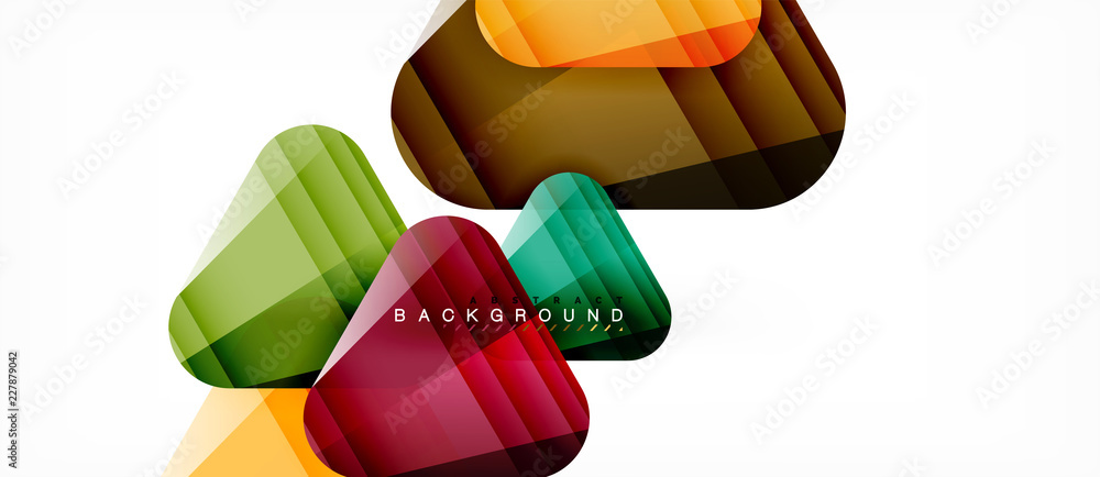 Glass triangles modern geometric composition, abstract background Glass triangles modern geometric composition, abstract background