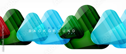 Glass triangles modern geometric composition, abstract background