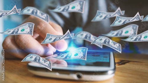 Fotografie Make money on the Internet. Financial concept