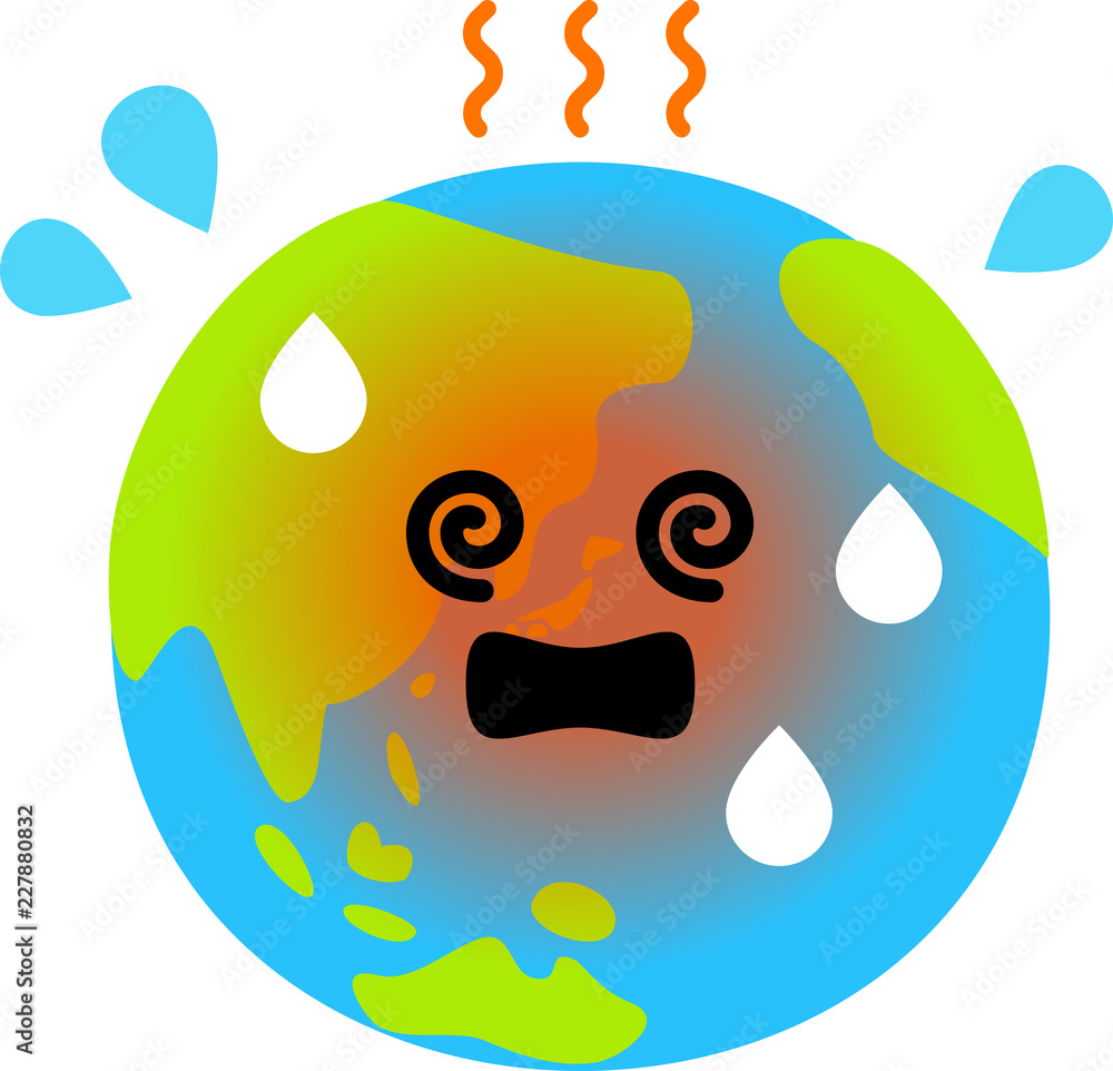 暑さで目を回す地球のキャラクター Stock Vector Adobe Stock 暑さで目を回す地球のキャラクター Stock Vector Adobe Stock