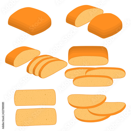 Vector illustration of set of baked bread