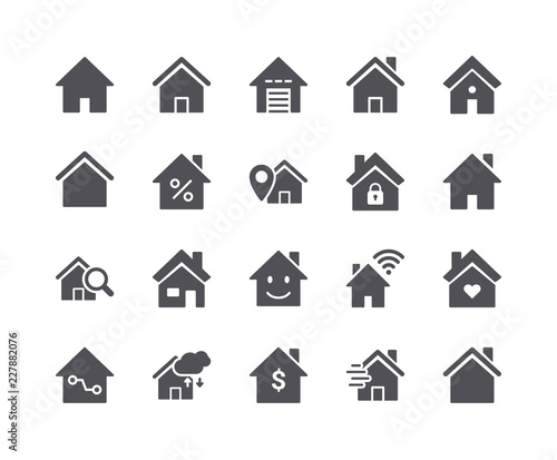 Minimal Set of Smart Home Flat Icon
