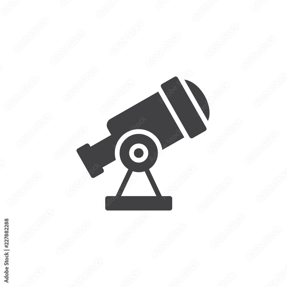 Telescope vector icon. filled flat sign for mobile concept and web design. Astronomy education simple solid icon. Symbol, logo illustration. Pixel perfect vector graphics Telescope vector icon. filled flat sign for mobile concept and web design. Astronomy education simple solid icon. Symbol, logo illustration. Pixel perfect vector graphics