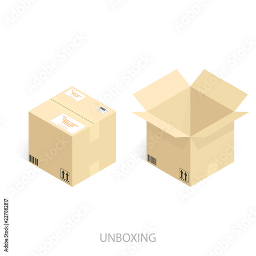 online shopping shipping,unboxing vector