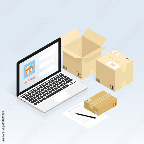 online shopping shipping vector
