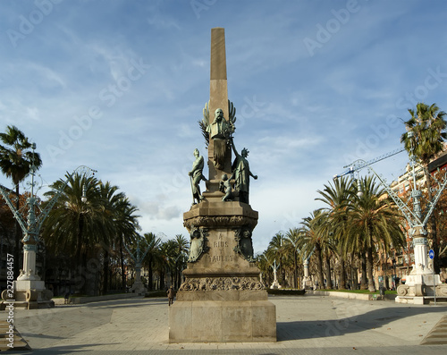 rius i taulet monument at barcelona. Catalonia, Spain photo