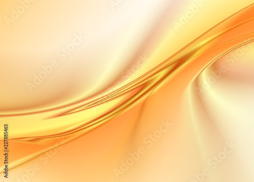 Abstract orange background, wavy silk texture 
