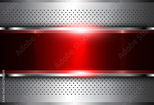Metallic background silver red