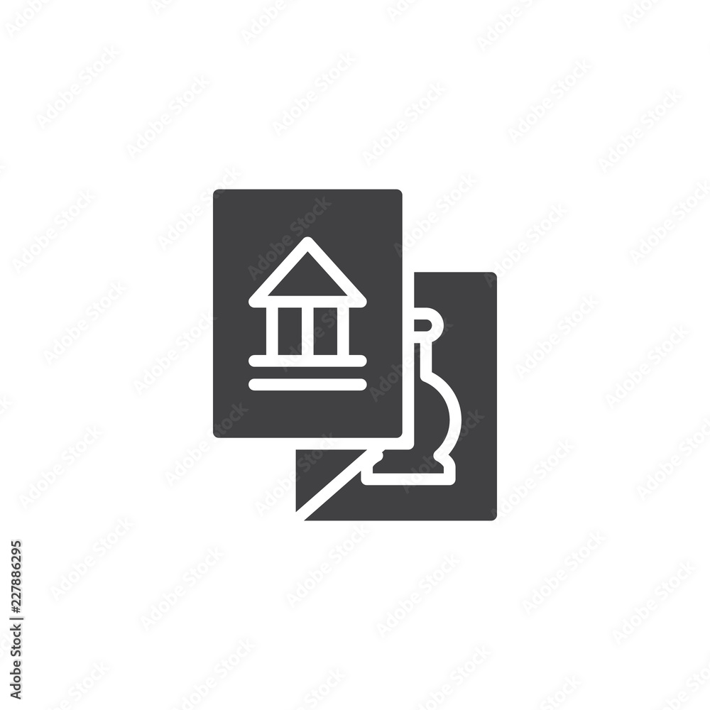 Museum Pamphlet vector icon. filled flat sign for mobile concept and web design. Guide brochure simple solid icon. Symbol, logo illustration. Pixel perfect vector graphics Museum Pamphlet vector icon. filled flat sign for mobile concept and web design. Guide brochure simple solid icon. Symbol, logo illustration. Pixel perfect vector graphics