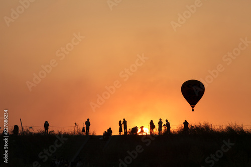 Hot air balloon in the sky