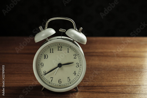 alarm clock with black background.