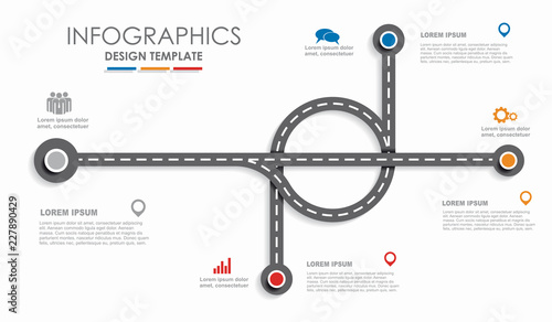 Navigation roadmap infographic timeline concept with place for your data. Vector illustration.