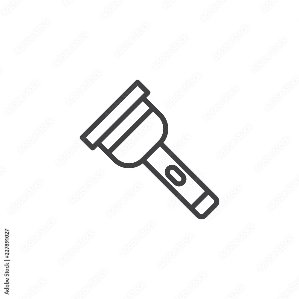Flashlight outline icon. linear style sign for mobile concept and web design. simple line vector icon. Torch symbol, logo illustration. Pixel perfect vector graphics Flashlight outline icon. linear style sign for mobile concept and web design. simple line vector icon. Torch symbol, logo illustration. Pixel perfect vector graphics