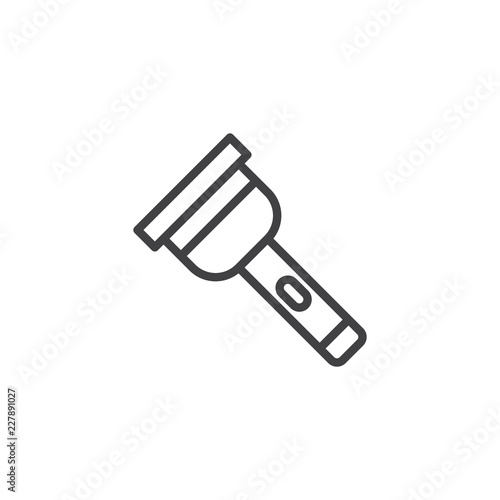 Flashlight outline icon. linear style sign for mobile concept and web design. simple line vector icon. Torch symbol  logo illustration. Pixel perfect vector graphics