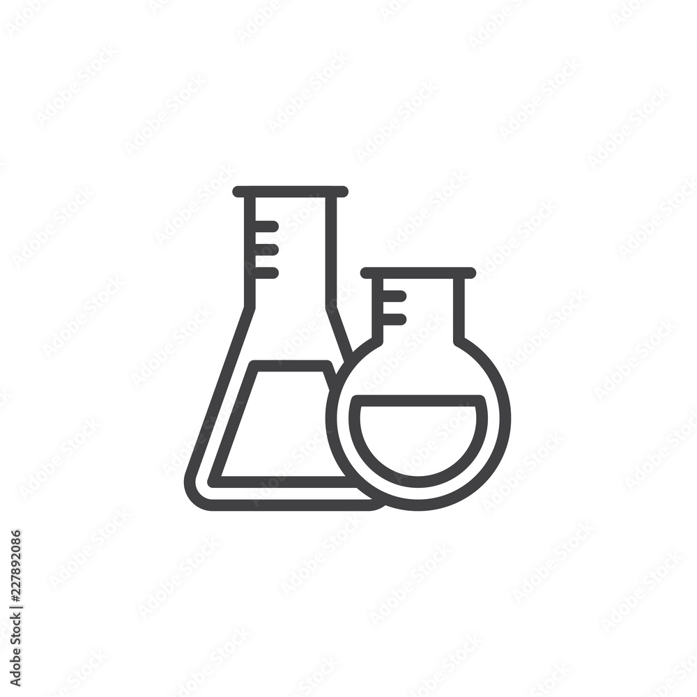 Laboratory flask outline icon. linear style sign for mobile concept and web design. Test tubes simple line vector icon. Symbol, logo illustration. Pixel perfect vector graphics Laboratory flask outline icon. linear style sign for mobile concept and web design. Test tubes simple line vector icon. Symbol, logo illustration. Pixel perfect vector graphics