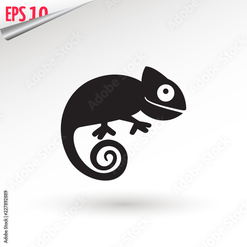 chameleon icon. Flat symbol. Isolated sign chameleon on white background. Vector Illustration.