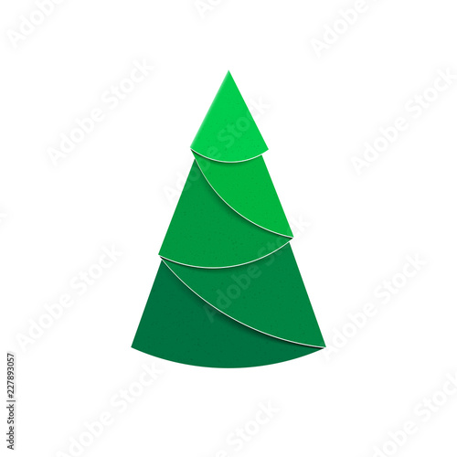 Christmas tree sign made from paper for decorations and design.