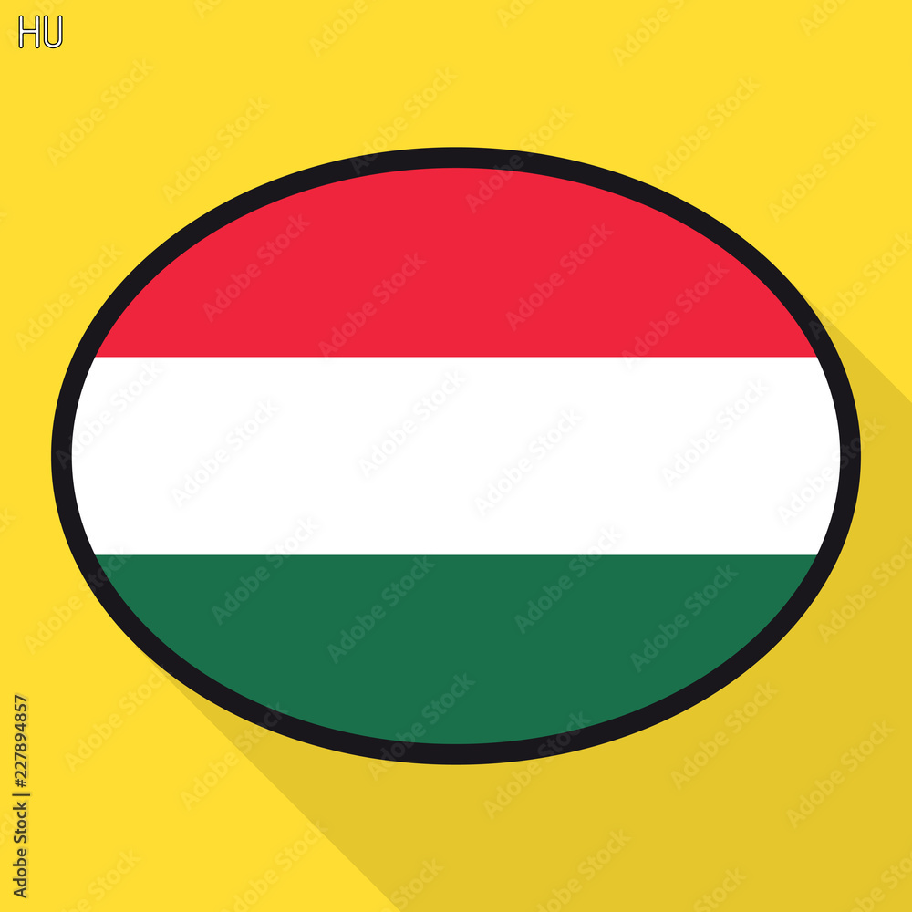 Hungary flag speech bubble, social media communication sign, flat business oval icon. Hungary flag speech bubble, social media communication sign, flat business oval icon.